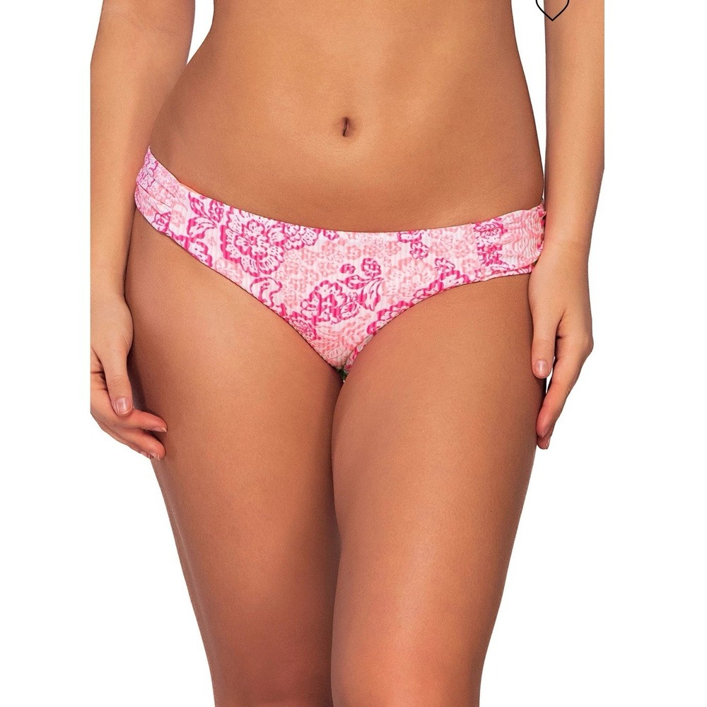 Sunsets Femme Fatale Hipster Bikini Bottom Pink Coral Cove Floral Sz XL NWT $68